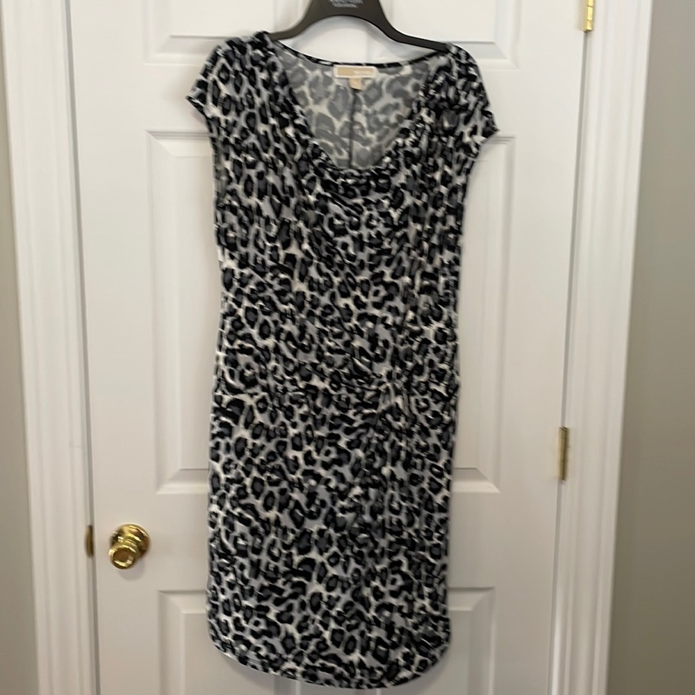 Michael Kors Women’s Dress Medium Leopard Print White, Gray & Black
